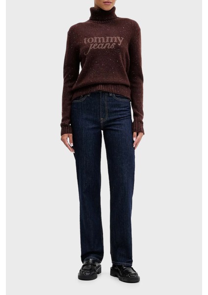 Yün Karışımlı Relaxed Fit Balıkçı Yaka Logolu Kazak Bayan Kazak DW0DW21687 Gs7 fiyatları