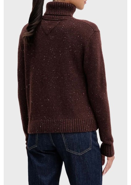 Yün Karışımlı Relaxed Fit Balıkçı Yaka Logolu Kazak Bayan Kazak DW0DW21687 Gs7 modelleri