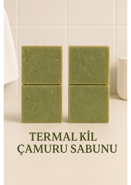 4 Adet Termal Kil Çamuru Sabunu – Gözenek Sıkılaştırıcı & Detoks Etkili Cilt Sabunu 110G