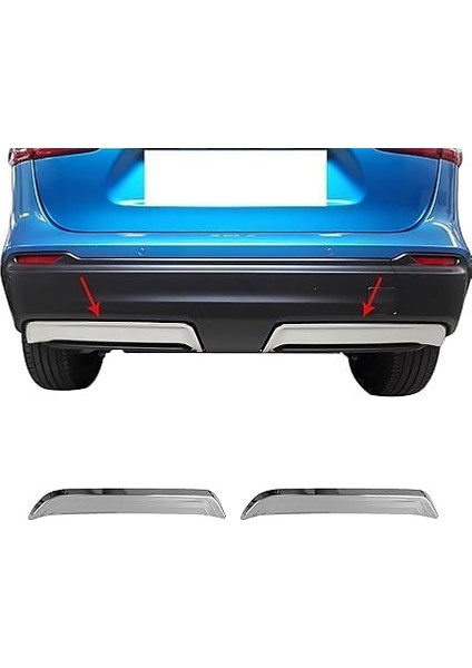 Paslanmaz Çelik Arka Difüzör – 2 Parça Set – Qashqai 2017-2021 ile Uyumlu – Arka Tampon Difüzörü