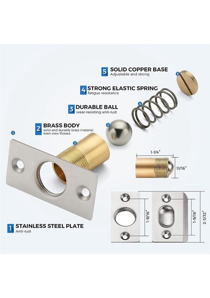 Dolap Kapı Topu Yakalama Kapı Topu Iç Kapılar Için Yakalar Çift Ayarlanabilir Top Rulman Catch Siyah 4 Paket (Yurt Dışından) modelleri
