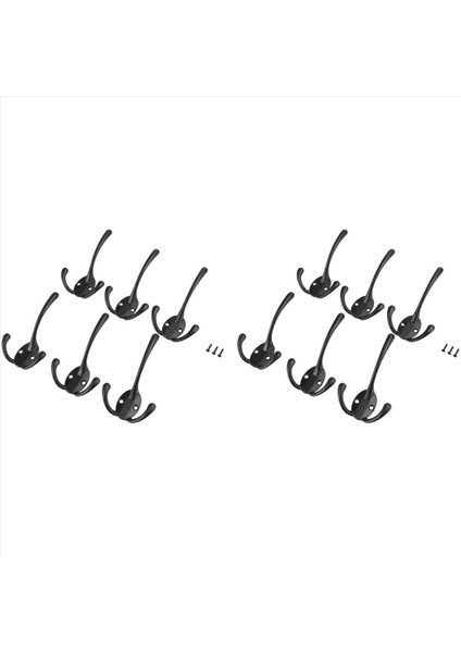 12 Adet Büyük Ağır Hizmet Tipi Üç Çatal Palto Kancaları Duvar 24 Vidalı Retro Çift Faydalı Rustik Kancalar Kat Için Rustik Kancalar (Yurt Dışından)