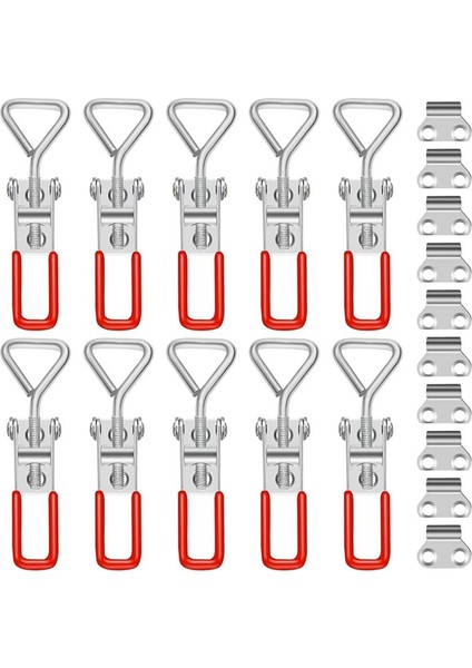 10 Adet Geçiş Mandal Kelepçesi 304 Paslanmaz Çelik Çekme Hasp Mandalları Hızlı Serbest Bırakma El Aleti Geçiş Kelepçesi (Yurt Dışından)