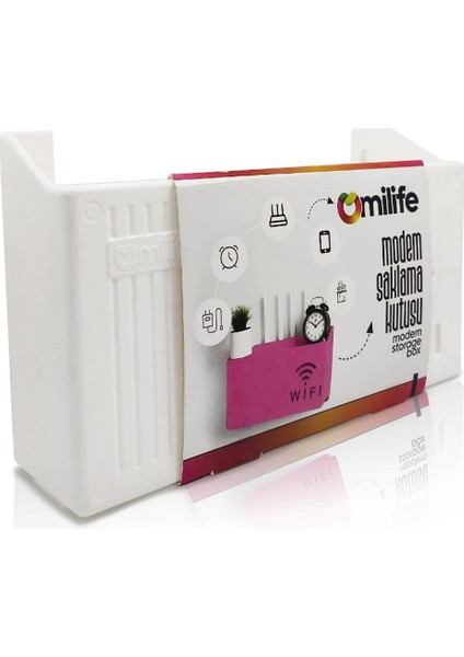 Duvara Asılabilir Modem Wifi Saklama Kutusu – Pleksi Minimalist Tasarım 25X15X6 cm