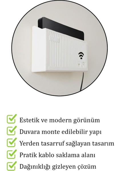 Duvara Asılabilir Modem Wifi Saklama Kutusu – Pleksi Minimalist Tasarım 25X15X6 cm