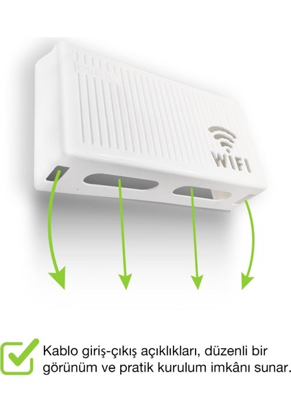Duvara Asılabilir Modem Wifi Saklama Kutusu – Pleksi Minimalist Tasarım 25X15X6 cm