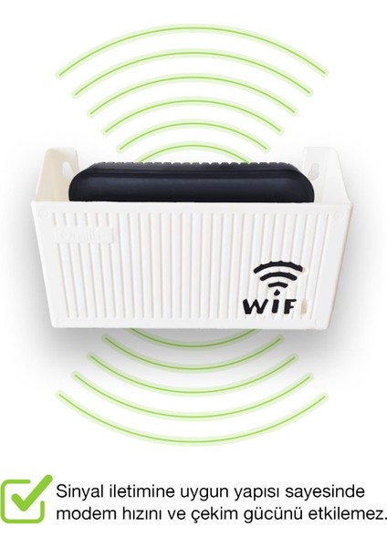 Duvara Asılabilir Modem Wifi Saklama Kutusu – Pleksi Minimalist Tasarım 25X15X6 cm