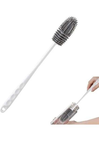 Sparkle Jar Silikon Uzun Saplı Kavanoz, Biberon, Şişe, Vazo Yıkama Fırçası Beyaz fiyatları