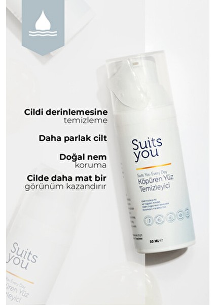 Köpüren Yüz Temizleyici Hyaluronik Asit ve Niacinamide İçeren 50 ml Dengeleyici Etki