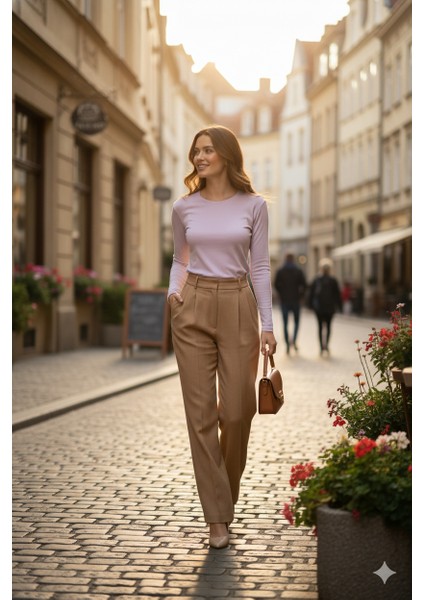 Kadın Düz Renk Yuvarlak Yaka Uzun Kollu Dar Kesim Bedene Oturan Likralı Turlu Viskon Kumaş Badi indirimleri