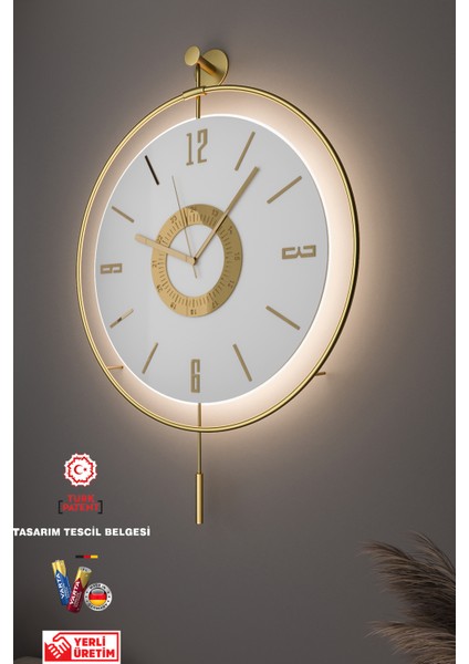 (Orta Boy 37*55 cm)Timelles Kristal , (3 Pil Dahil ) Quartz Mekanizmalı , Dekoratif Metal Duvar Saati