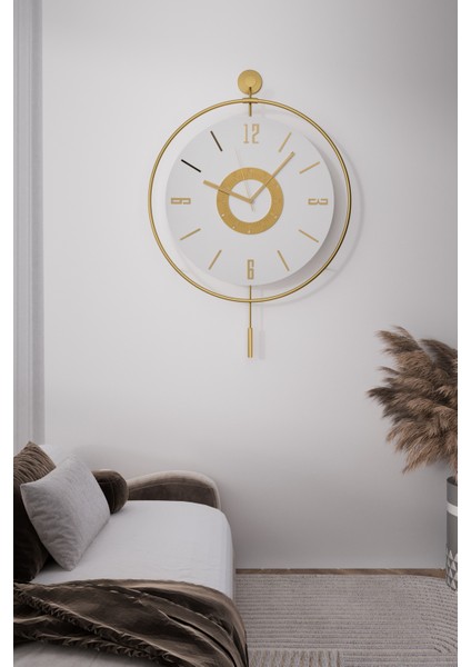 (Orta Boy 37*55 cm)Timelles Kristal , (3 Pil Dahil ) Quartz Mekanizmalı , Dekoratif Metal Duvar Saati