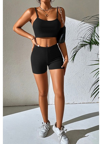 Kadın Siyah Şortlu Kaşkorse Gecelik Takım fiyatları