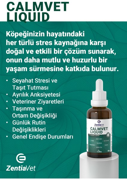 CALMVET Köpek 50 ml VANİLYALI Damla Calming, Rahatlatıcı, Stres, Anksiyete, Relax ve Sakinleştirici fiyatları