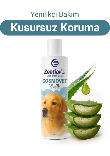 Cosmovet Shıne 250 ml Köpek Dökülmeyi Engelleyici ve Kolay Tarama Şampuanı