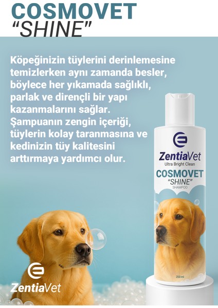 Cosmovet Shıne 250 ml Köpek Dökülmeyi Engelleyici ve Kolay Tarama Şampuanı fiyatları