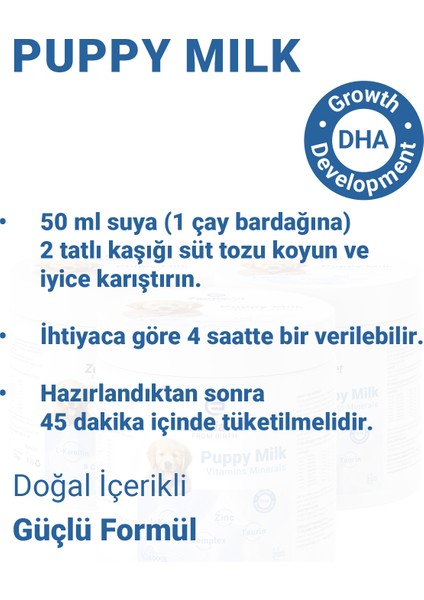 Puppy Mılk 200 gr Köpek Süt Tozu Anne Sütü Destekli (Hamile ve Yavru Köpekler Için) + Biberon indirimleri