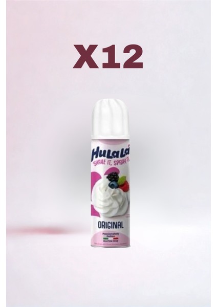 12 Adet 250G Hulala Krem Şanti Sprey Krema