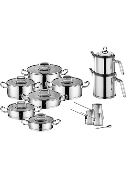 Vogue 20 Parça Cam Kapak İdeal Çelik Çeyiz Seti modelleri