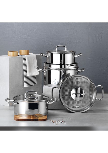 Vogue Cam Kapak 8 Parça Tencere Seti