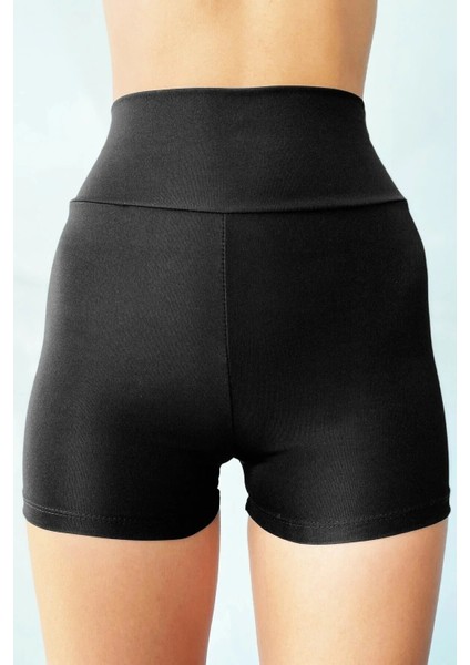 Kadın Siyah Yüksek Bel Mini Deniz Şortu fiyatları