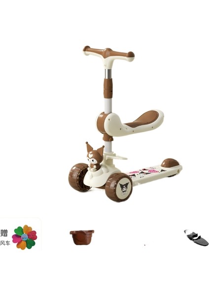 Çocuk Scooter 3'ü 1 Arada 3-6 Yaş Erkek ve Kız Scooter Bebek Oturabilir ve Kaygan Scooter'a Binebilir (Yurt Dışından)