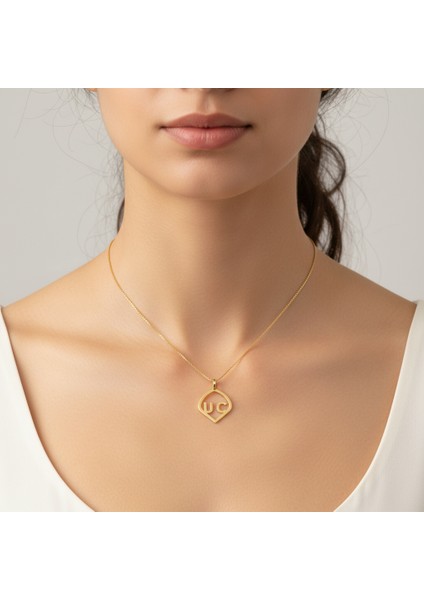 8 Ayar Altın Kolye Ucu C&u GM10785 0.5 gr