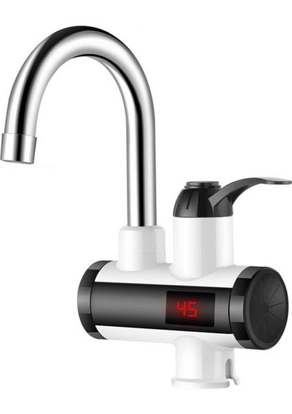 Apple Gardener Buyfun 3000W Elektirikli LED Dijital Ekran Su Isıtıcılı Musluk - Gümüş (Yurt Dışından)