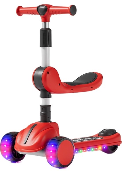 Çocuk Scooter 3'ü 1 Arada 3-6 Yaş Erkek ve Kız Scooter Bebek Oturabilir ve Kaygan Scooter'a Binebilir (Yurt Dışından)