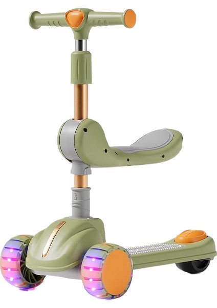 Çocuk Scooter 3'ü 1 Arada 3-6 Yaş Erkek ve Kız Scooter Bebek Oturabilir ve Kaygan Scooter'a Binebilir (Yurt Dışından)