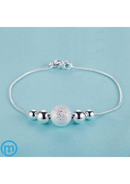 Top Desenli 925 Ayar Gümüş Kadın Bileklik