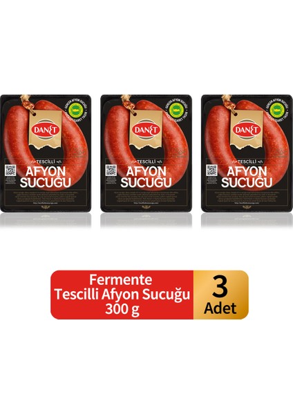 Tescilli Afyon Sucuğu Fermente 300 gr x3