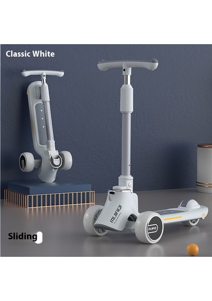 Yeni Scooter Çocuk 3'ü 1 Arada Scooter Oturabilir ve Katlanabilir Bir Anahtarı Kaydırabilir (Yurt Dışından)