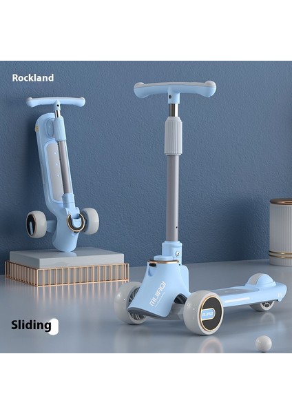 Yeni Scooter Çocuk 3'ü 1 Arada Scooter Oturabilir ve Katlanabilir Bir Anahtarı Kaydırabilir (Yurt Dışından)