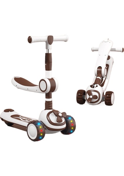 Çocuk Scooter 1 A 3 Yaşında 3'ü 1 Arada Erkek ve Kız Bebek Scooter Oturabilir ve Sürülebilir (Yurt Dışından)