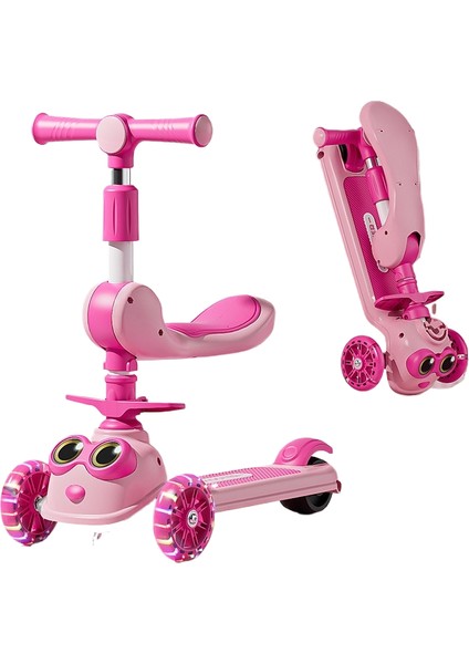 Çocuk Scooter 1 A 3 Yaşında 3'ü 1 Arada Erkek ve Kız Bebek Scooter Oturabilir ve Sürülebilir (Yurt Dışından)