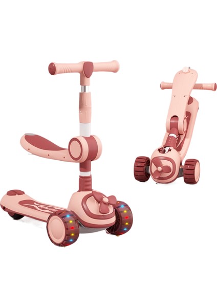 Çocuk Scooter 1 A 3 Yaşında 3'ü 1 Arada Erkek ve Kız Bebek Scooter Oturabilir ve Sürülebilir (Yurt Dışından)