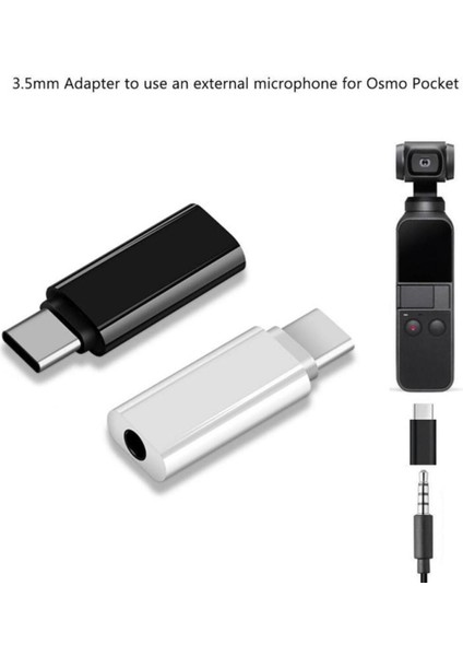 Dji Ozmo Pocket Telefon Uyumlu 3.5mm To Type C Mikrofon Adaptörü