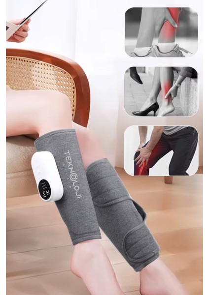 Diz Masajı Yeni Nesil Şarjlı Isıtmalı 3 Kademeli 40°c 45°c 50°c Hava Basınçlı Masaj 3 Modlu