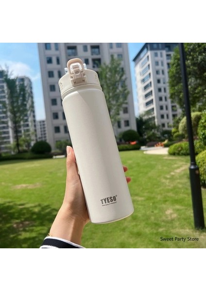 Oein Tyeso 600/750ML Paslanmaz Çelik Vakum Şişesi Samanlı Araç Termal Kupa Suyu Şişesi Seyir Şişesi Yalıtım Yalıtımlı Kupa Termal Kupa KAPASITE600MLBEYAZ (Yurt Dışından)