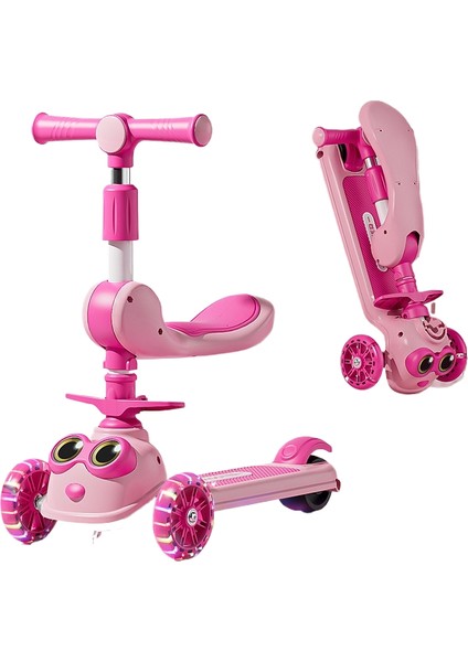 Çocuk Scooter 1 A 3 Yaşında 3'ü 1 Arada Erkek ve Kız Bebek Scooter Oturabilir ve Sürülebilir (Yurt Dışından)