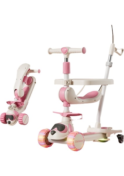 Çocuk Scooter 3'ü 1 Arada 3-6 Yaş Erkek ve Kız Scooter Bebek Oturabilir ve Kaygan Scooter'a Binebilir (Yurt Dışından)