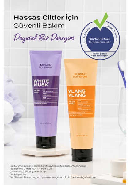 Parfüm Etkili Nemlendirici&besleyici Vücut Losyonu Kundal Rich Perfume Body Lotion 200ML White Musk