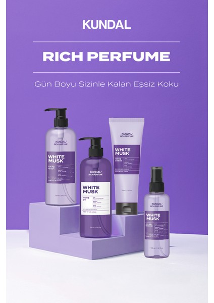 Parfüm Etkili Nemlendirici&besleyici Vücut Losyonu Kundal Rich Perfume Body Lotion 200ML White Musk