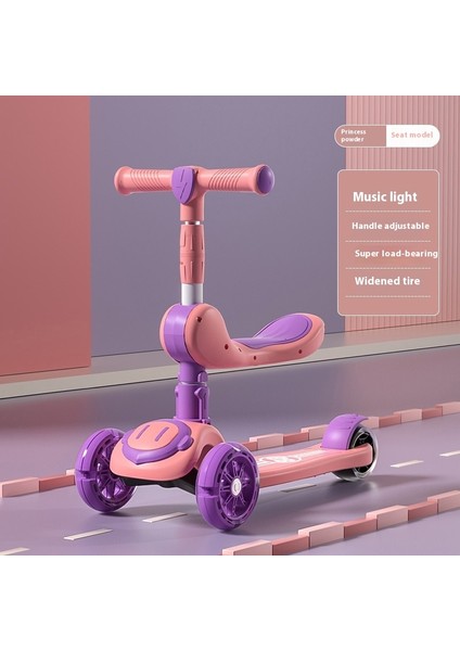 Yeni Scooter Çocuk 3'ü 1 Arada Scooter Oturabilir ve Katlanabilir Bir Anahtarı Kaydırabilir (Yurt Dışından)