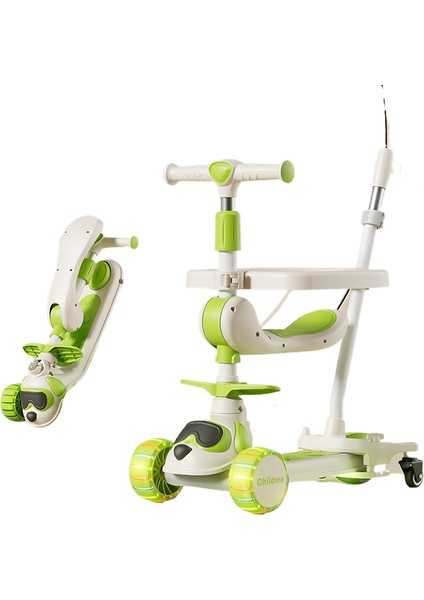 Çocuk Scooter 3'ü 1 Arada 3-6 Yaş Erkek ve Kız Scooter Bebek Oturabilir ve Kaygan Scooter'a Binebilir (Yurt Dışından)