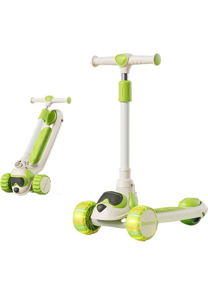 Çocuk Scooter 3'ü 1 Arada 3-6 Yaş Erkek ve Kız Scooter Bebek Oturabilir ve Kaygan Scooter'a Binebilir (Yurt Dışından)