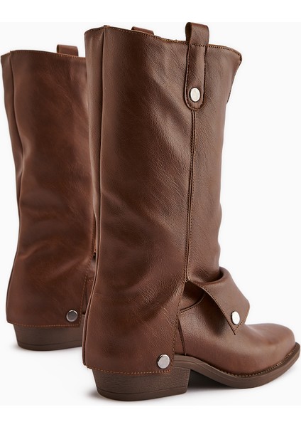 Fadia Taba Küt Burunlu Körüklü Kadın Çizme indirimleri