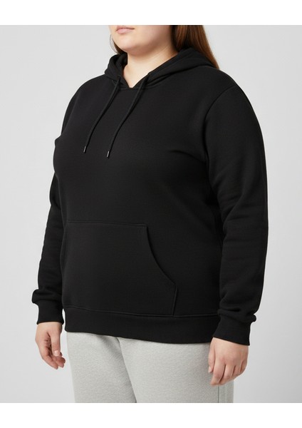 Sweatshirt Kapüşonlu Pamuklu Battal Unisex