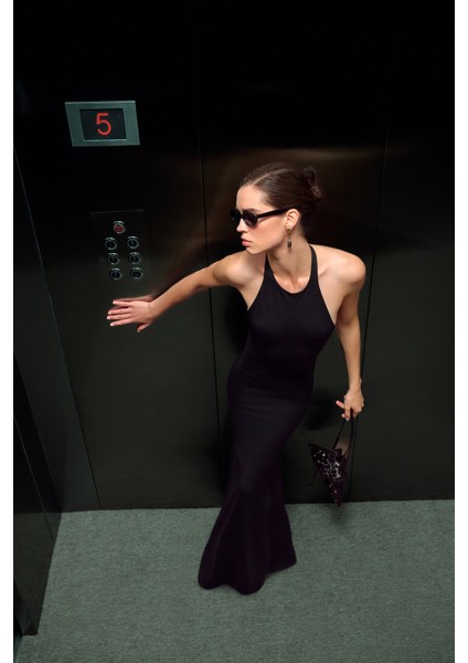 Sırt Dekolteli Mermaid Maxi Elbise - Exclusive Collection
